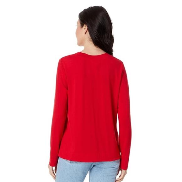 Tommy Bahama Kauai Jersey Long Sleeve V-Neck Tee (Tango Red) Size S/P - Picture 2 of 4